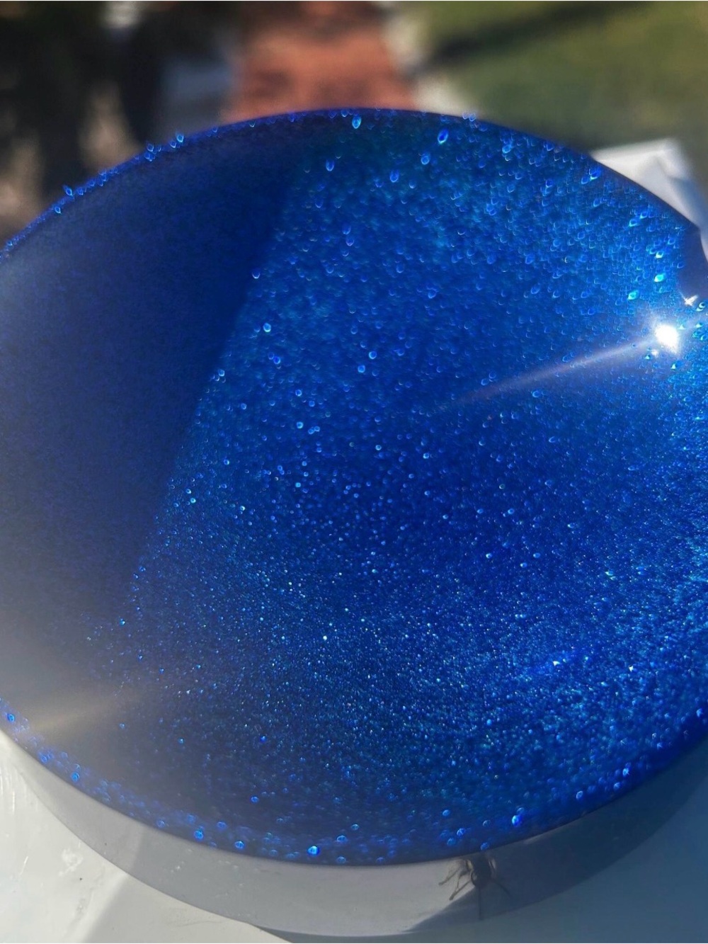 Glittery Deep Blue Resin Trinket Dish